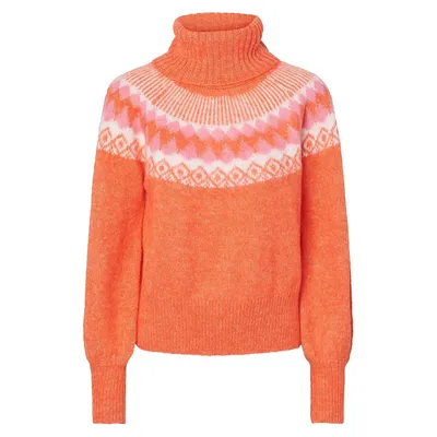 Mava Jacquard Turtleneck Knit Sweater