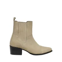 Elisa Suede Pointed Cap-Toe Booties