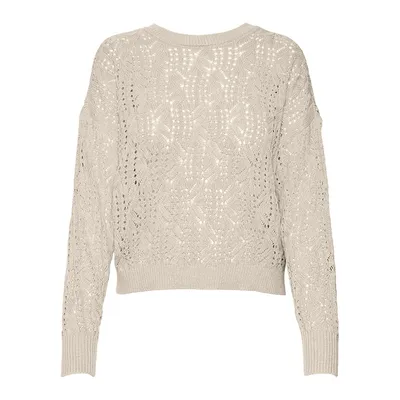 Verena Open-Knit Bow-Back Sweater