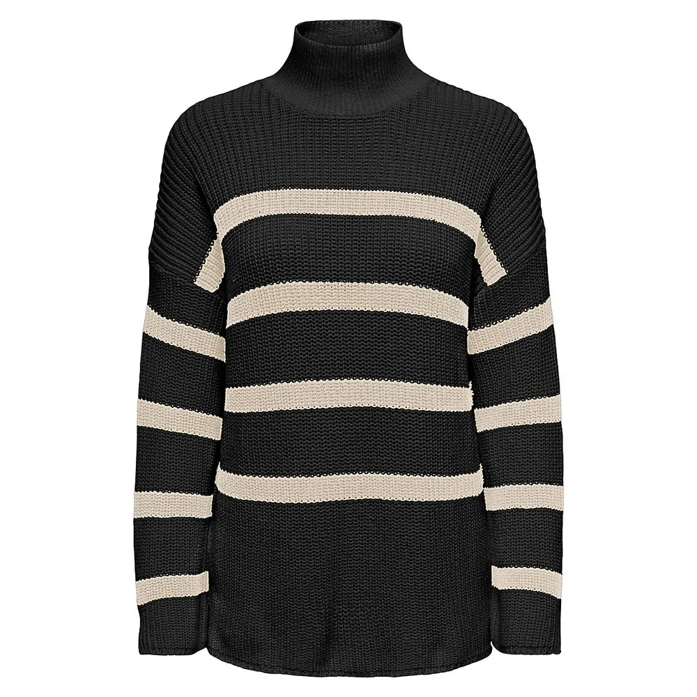 Bella Highneck Striped Sweater