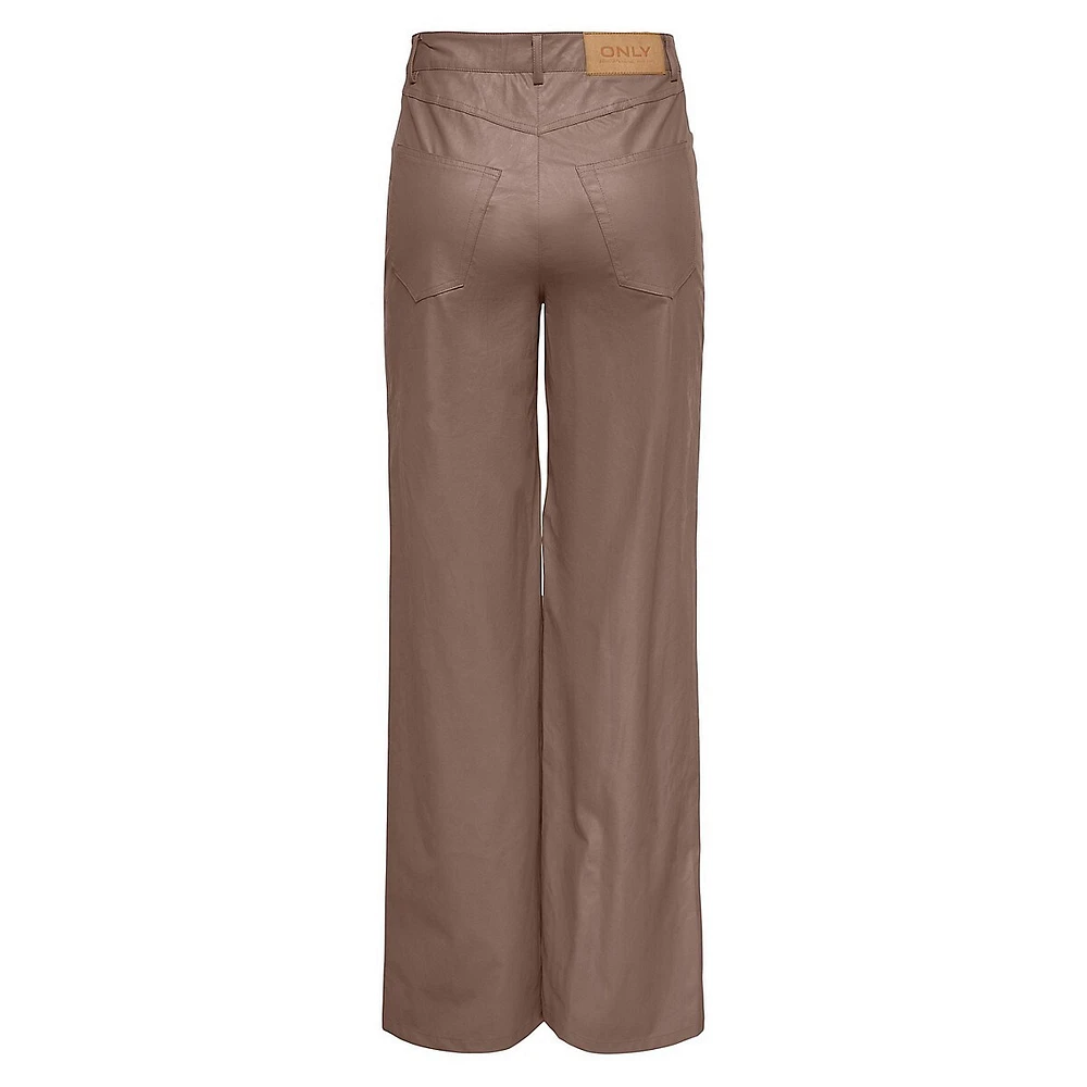 Hope Mady Wide-Leg Faux-Leather Pants