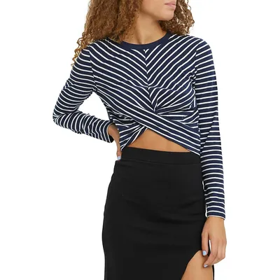 Lexie April Striped Wrap-Style Top