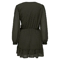 Tiva Swiss Dot Faux-Wrap Mini Dress