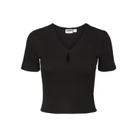 Maya Rib-Knit Cutout Top