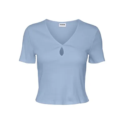 Maya Rib-Knit Cutout Top