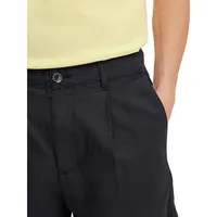 Jones Pleated Cotton-Linen Shorts