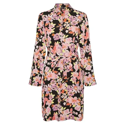 Plus Lucia Belted Floral Shirtdress