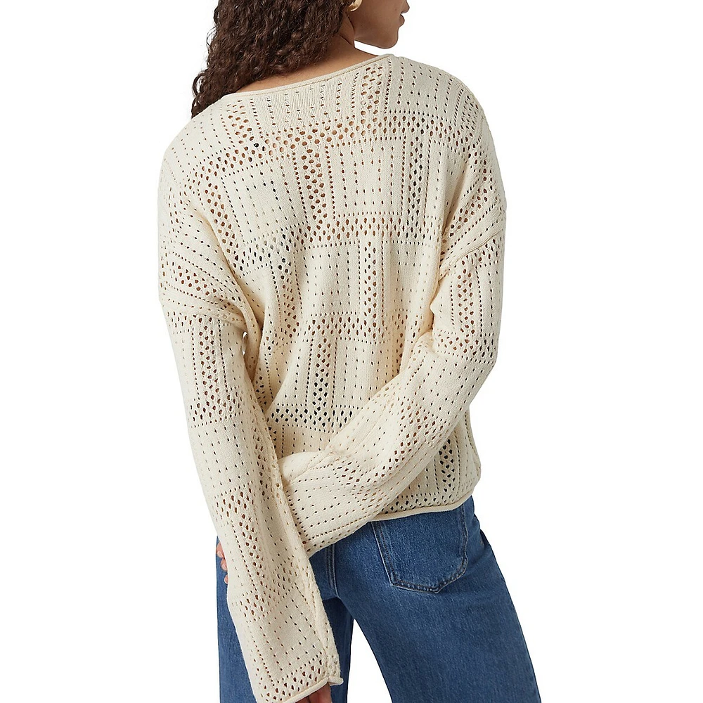 Pointelle-Stitch Sweater