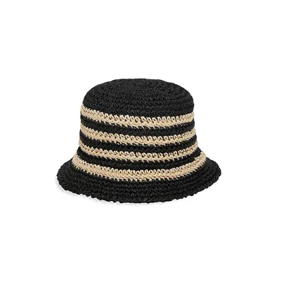 Selina Striped Summer Straw Hat