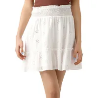 Maja Eyelet Tiered Pull-On Skirt