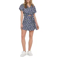 Floral Cropped Wrap Shirt