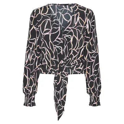 Nya Catch Printed Tie-Up Blouse