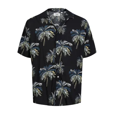 Chemise de plage à imprimé tropical décontracté