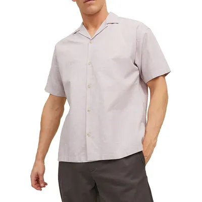Cotton-Linen Relaxed-Fit Resort Shirt
