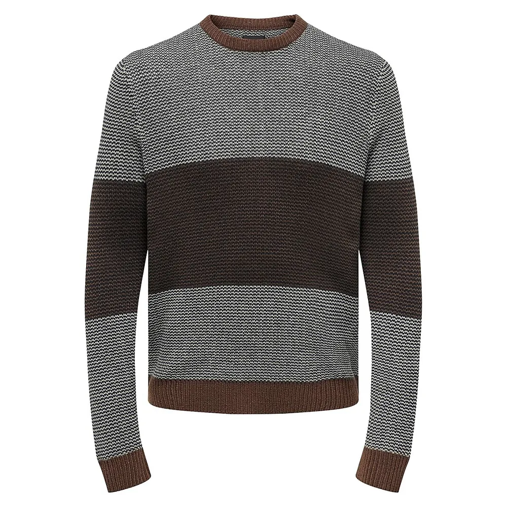 Brett Jacquard Stripe Sweater