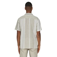 Caiden Slim-Fit Striped Linen Camp Shirt