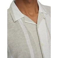 Caiden Slim-Fit Striped Linen Camp Shirt