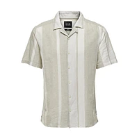 Caiden Slim-Fit Striped Linen Camp Shirt