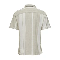 Caiden Slim-Fit Striped Linen Camp Shirt