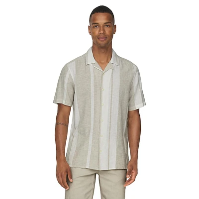 Caiden Slim-Fit Striped Linen Camp Shirt