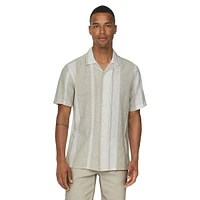 Caiden Slim-Fit Striped Linen Camp Shirt