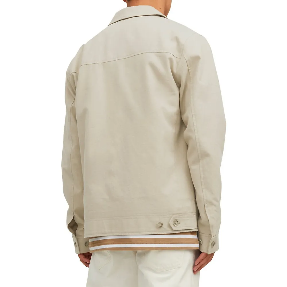 Sean Cotton-Linen Zip-Front Jacket