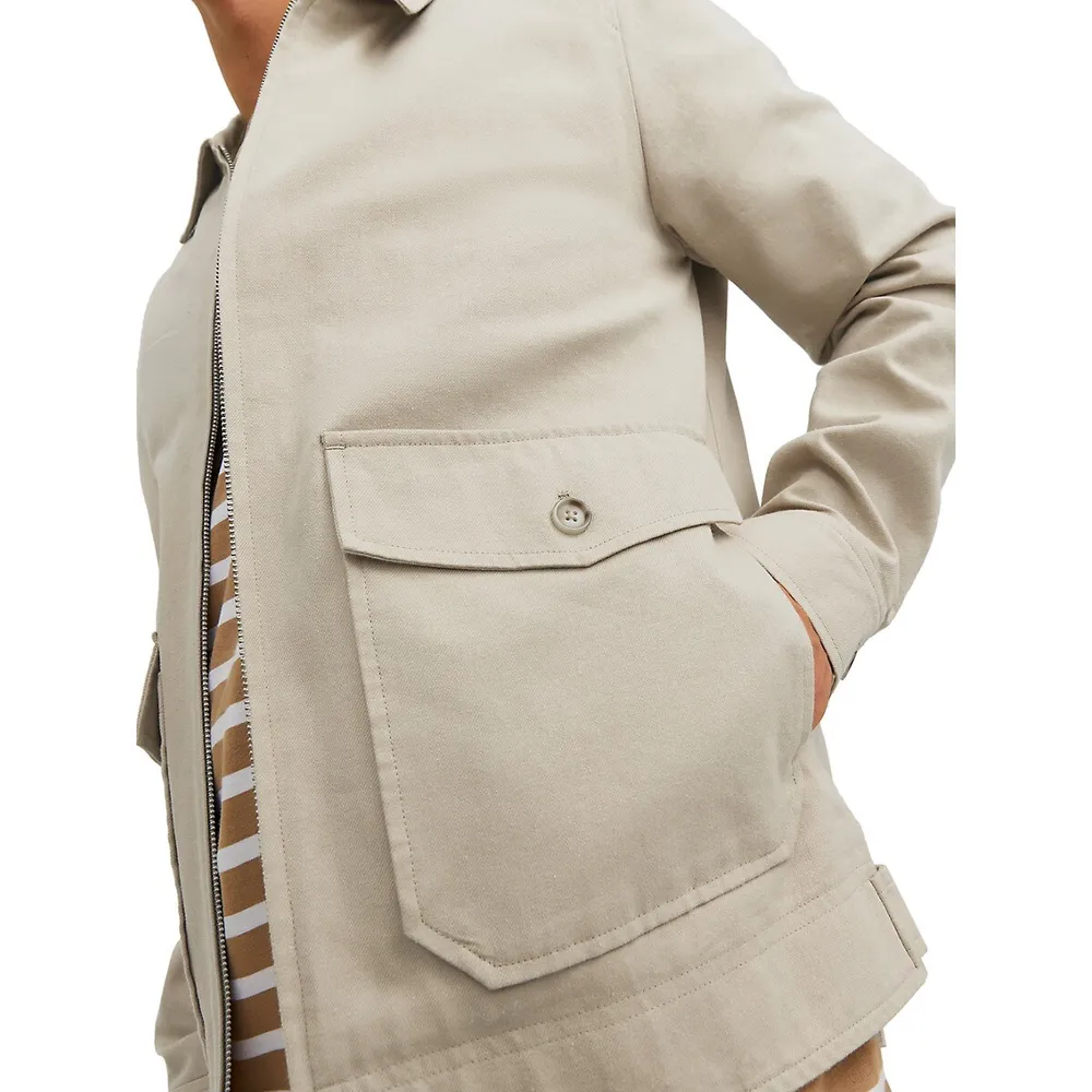 Sean Cotton-Linen Zip-Front Jacket