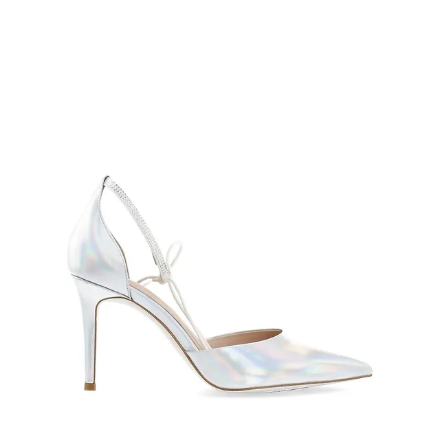 BIANCO Biachic Ankle-Strap Iridescent Leather Pumps