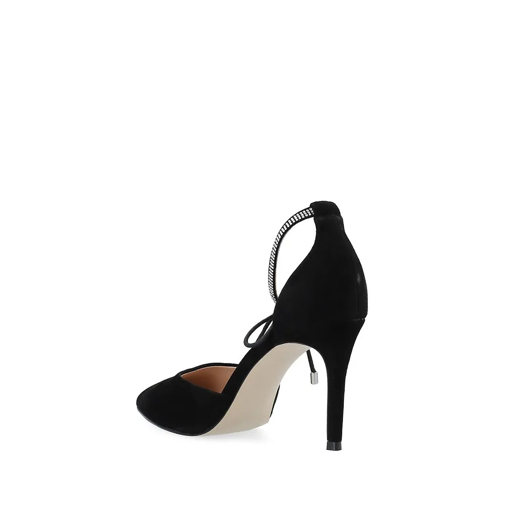 Biachic Ankle-Strap Suede Pumps