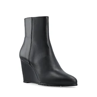 Biatna Point-Toe Wedge-Heel Ankle Boots