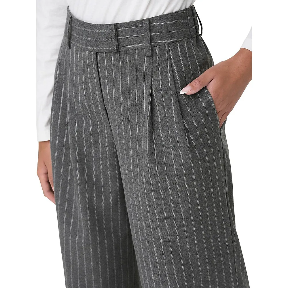 Dita Pinstripe Wide-Leg Pants