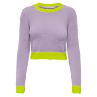 Piumo Colourblocked Fuzzy Cropped Sweater