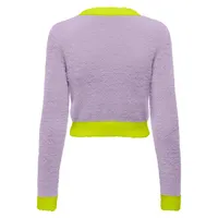 Piumo Colourblocked Fuzzy Cropped Sweater