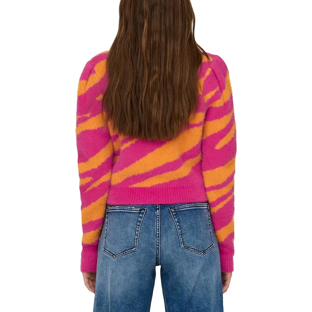 Lella Colorblocked Soft Fuzzy Sweater