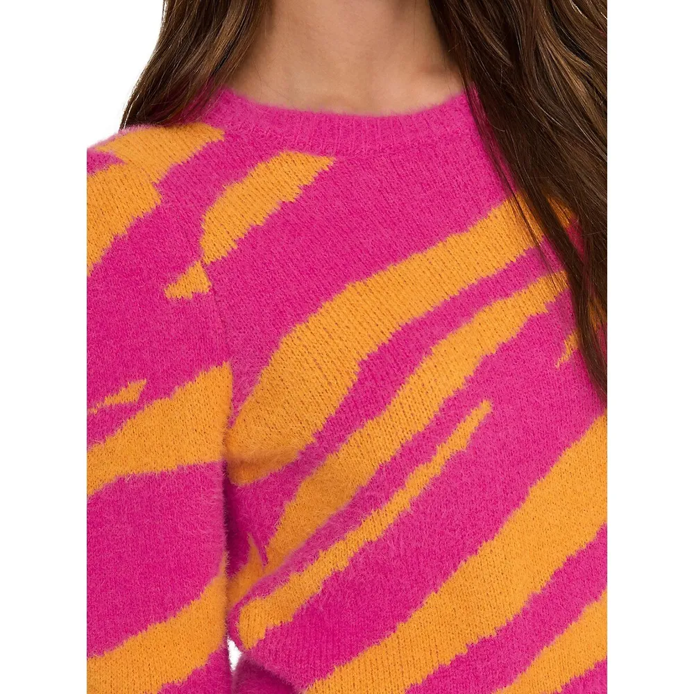 Lella Colorblocked Soft Fuzzy Sweater