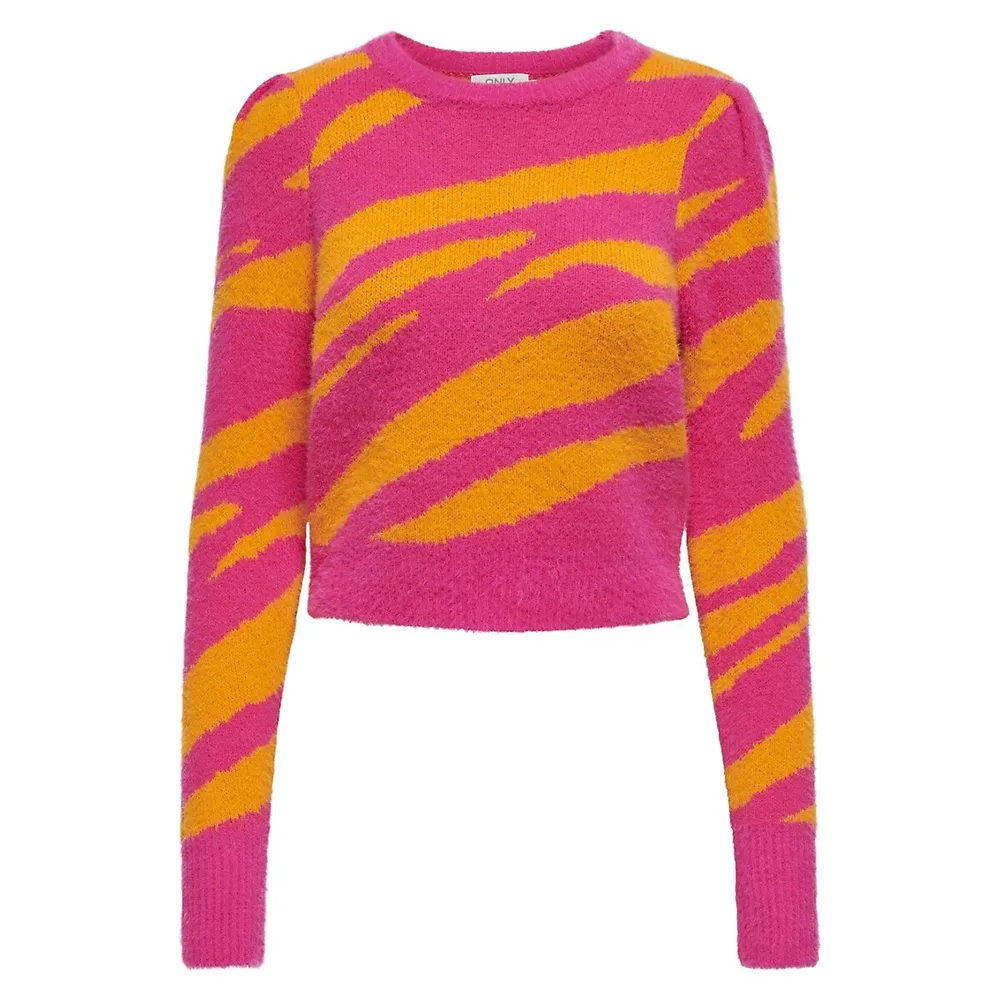 Lella Colorblocked Soft Fuzzy Sweater