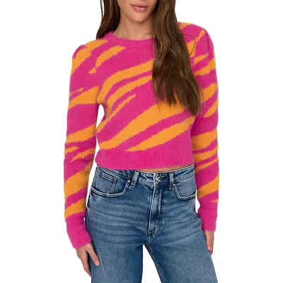 Lella Colorblocked Soft Fuzzy Sweater
