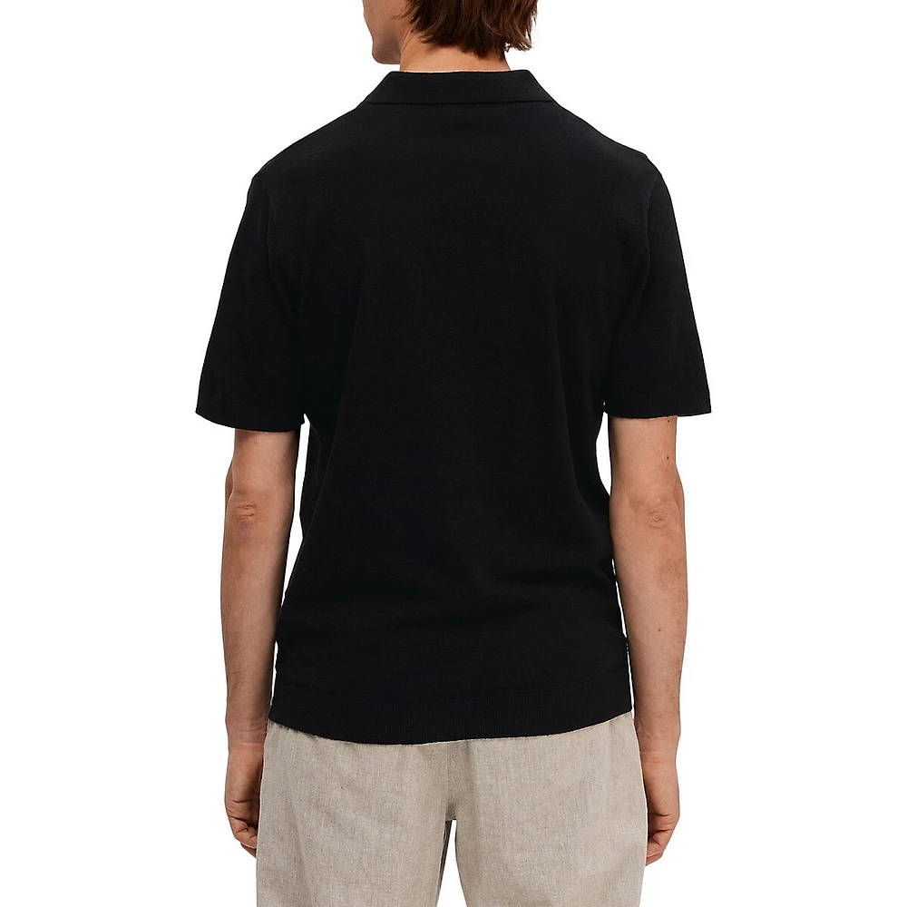 Linen and Organic Cotton-Blend Polo Shirt