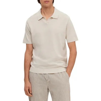 Linen and Organic Cotton-Blend Polo Shirt