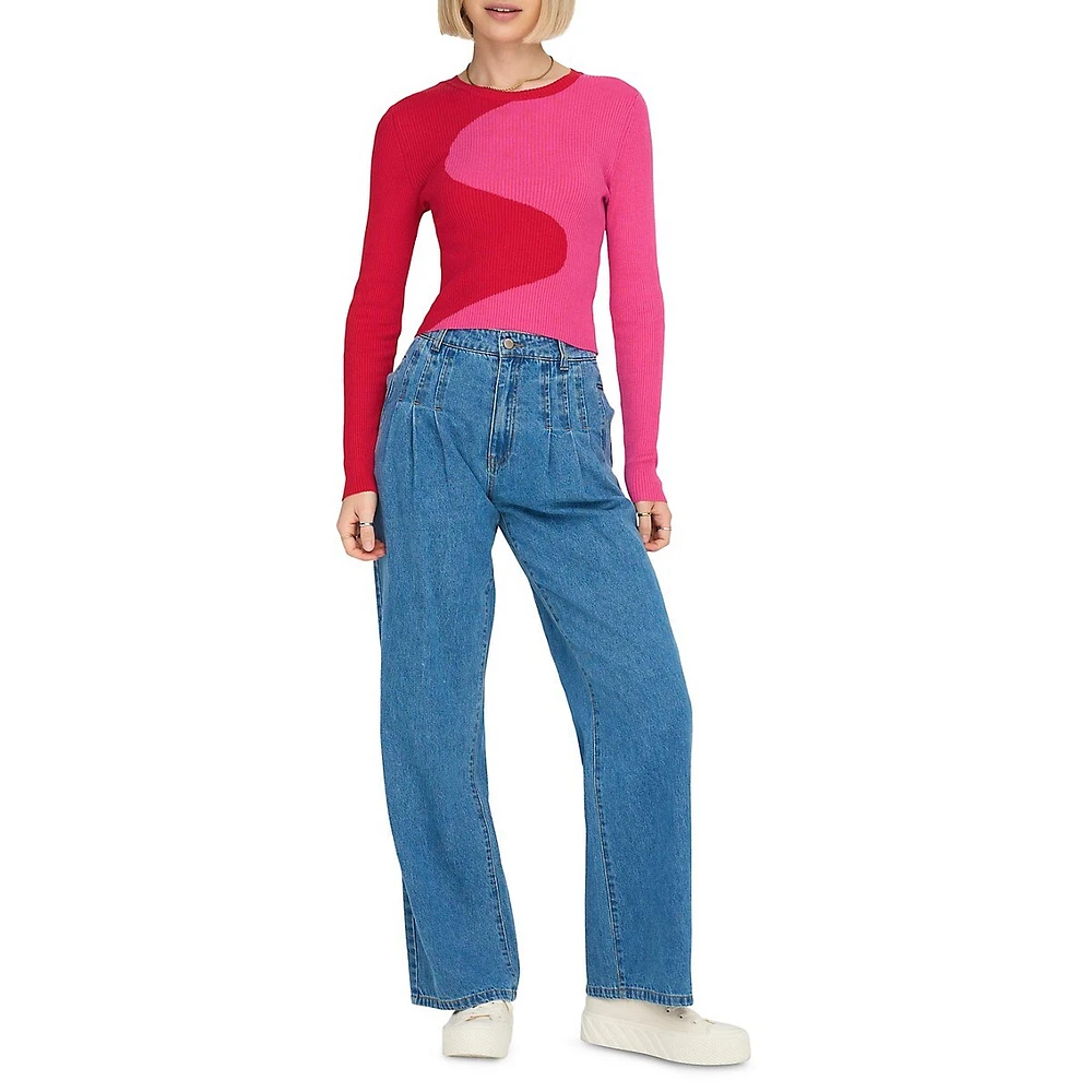 Polly Cropped Contour Colourblock Sweater