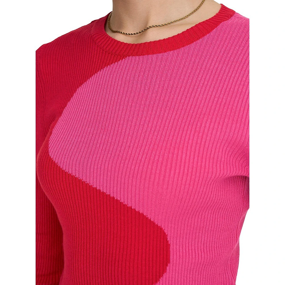 Polly Cropped Contour Colourblock Sweater