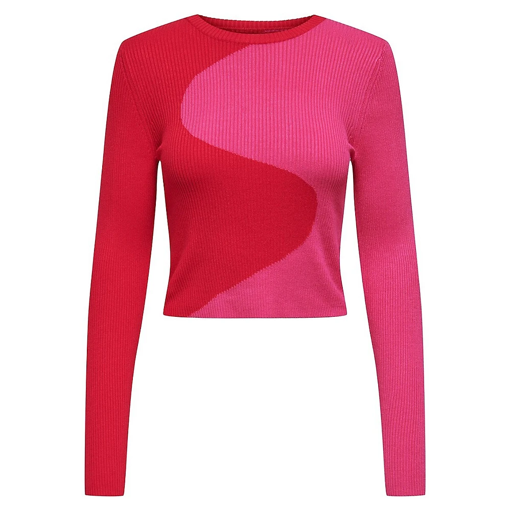 Polly Cropped Contour Colourblock Sweater