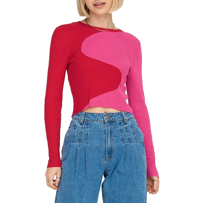 Polly Cropped Contour Colourblock Sweater