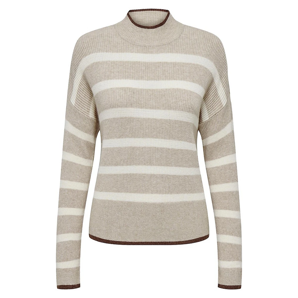 Ibi Striped High-Collar Sweater
