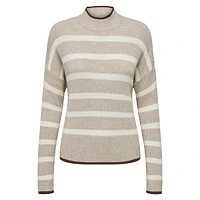 Ibi Striped High-Collar Sweater