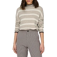 Ibi Striped High-Collar Sweater