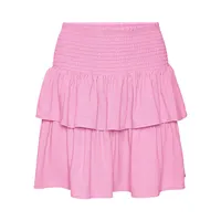 Shirred-Waist Tiered Skirt