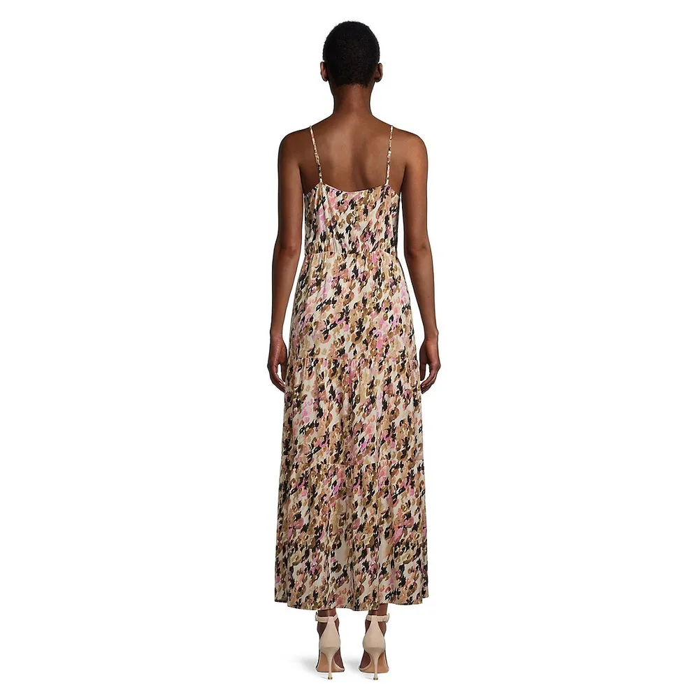 Tiered Print Maxi Dress