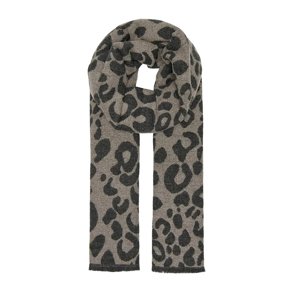 Mila Leopard-Print Scarf