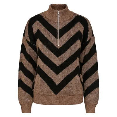 Kavalli Half-Zip Chevron High-Neck Sweater